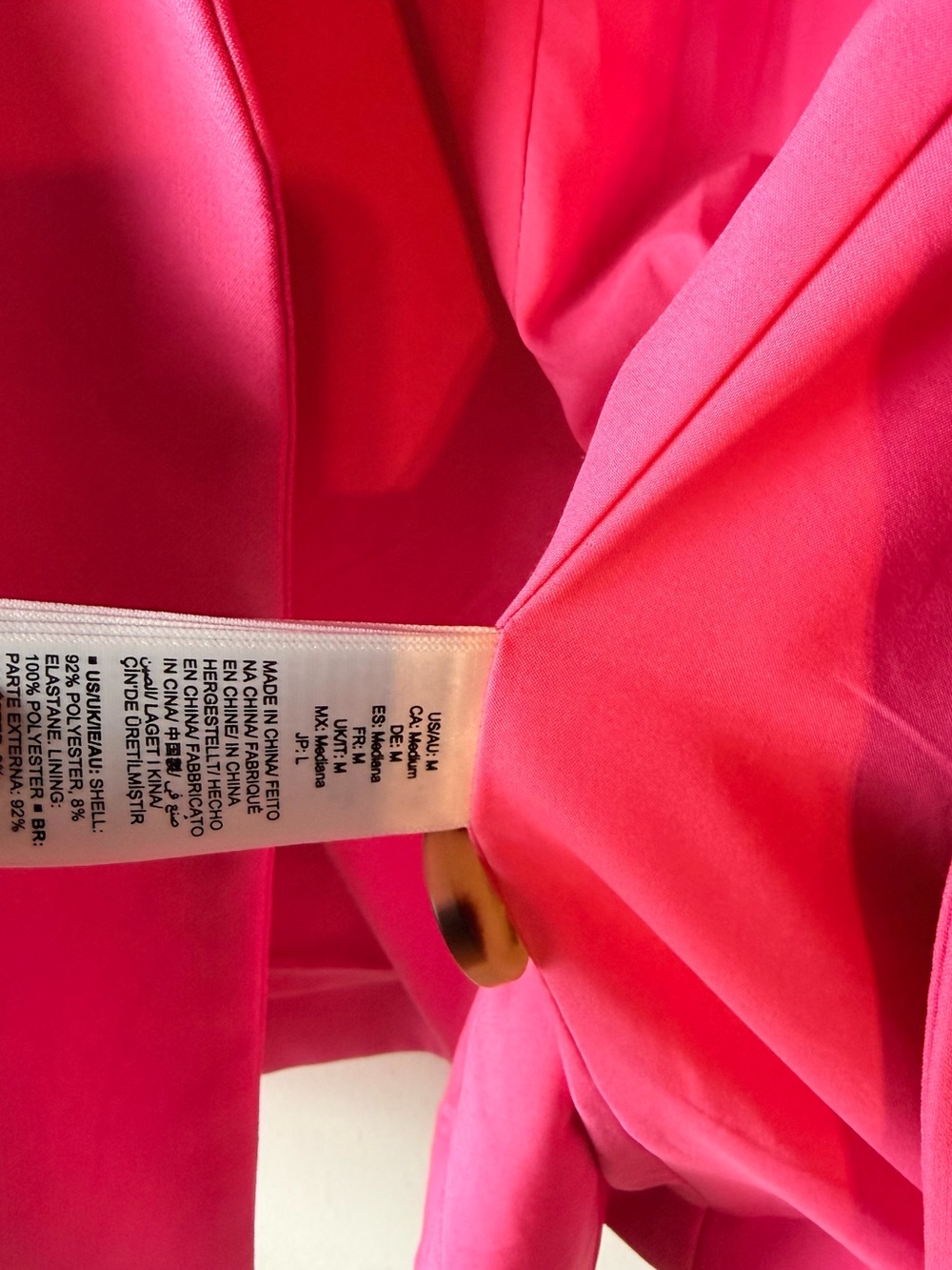 Women's Hot Pink Single-Button Blazer - Size M - Picture 4 of 4